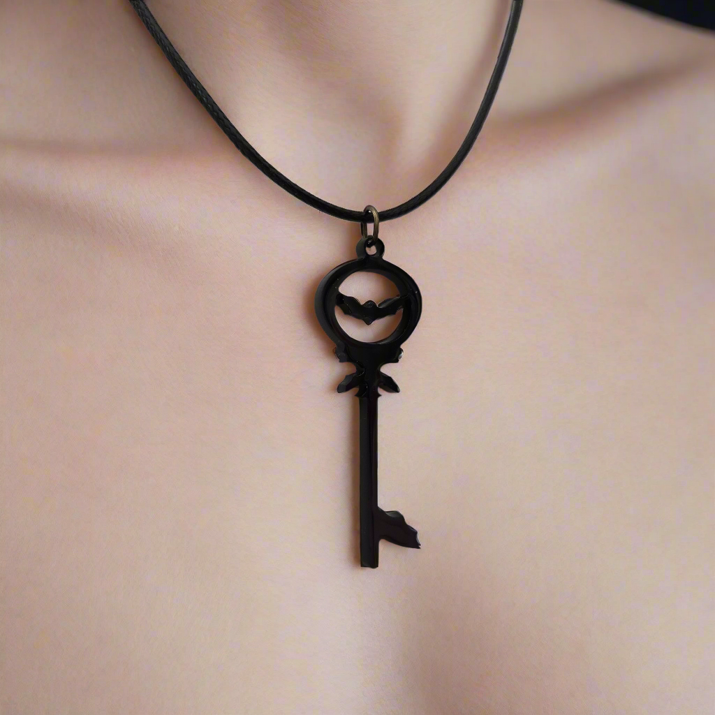 Bat Key Acrylic Necklace