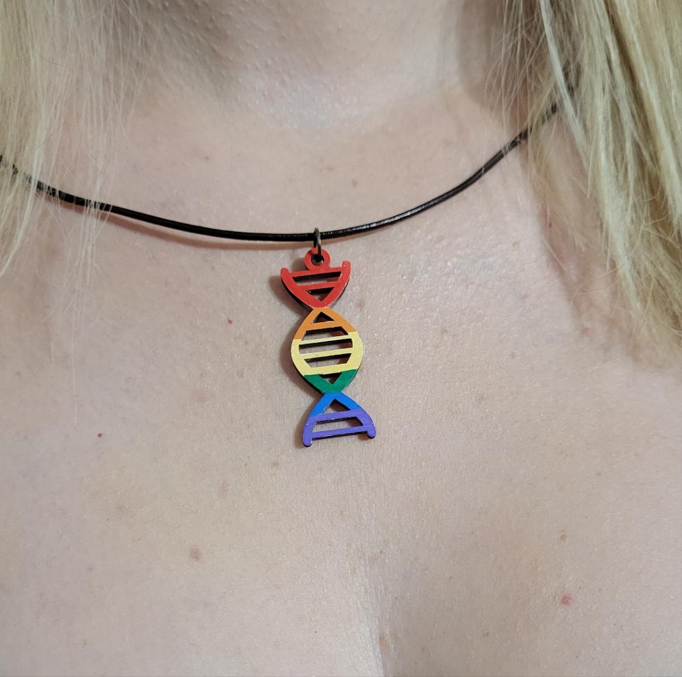 Hand-painted DNA Pride Pendant