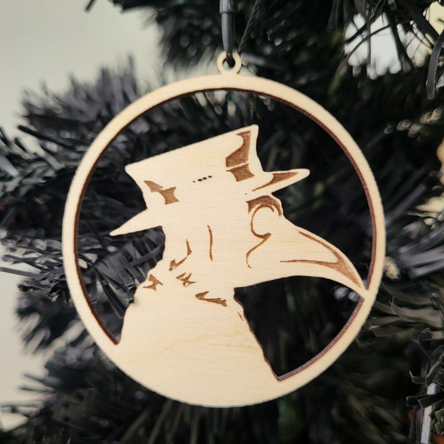 Plague Doctor Wooden Ornament