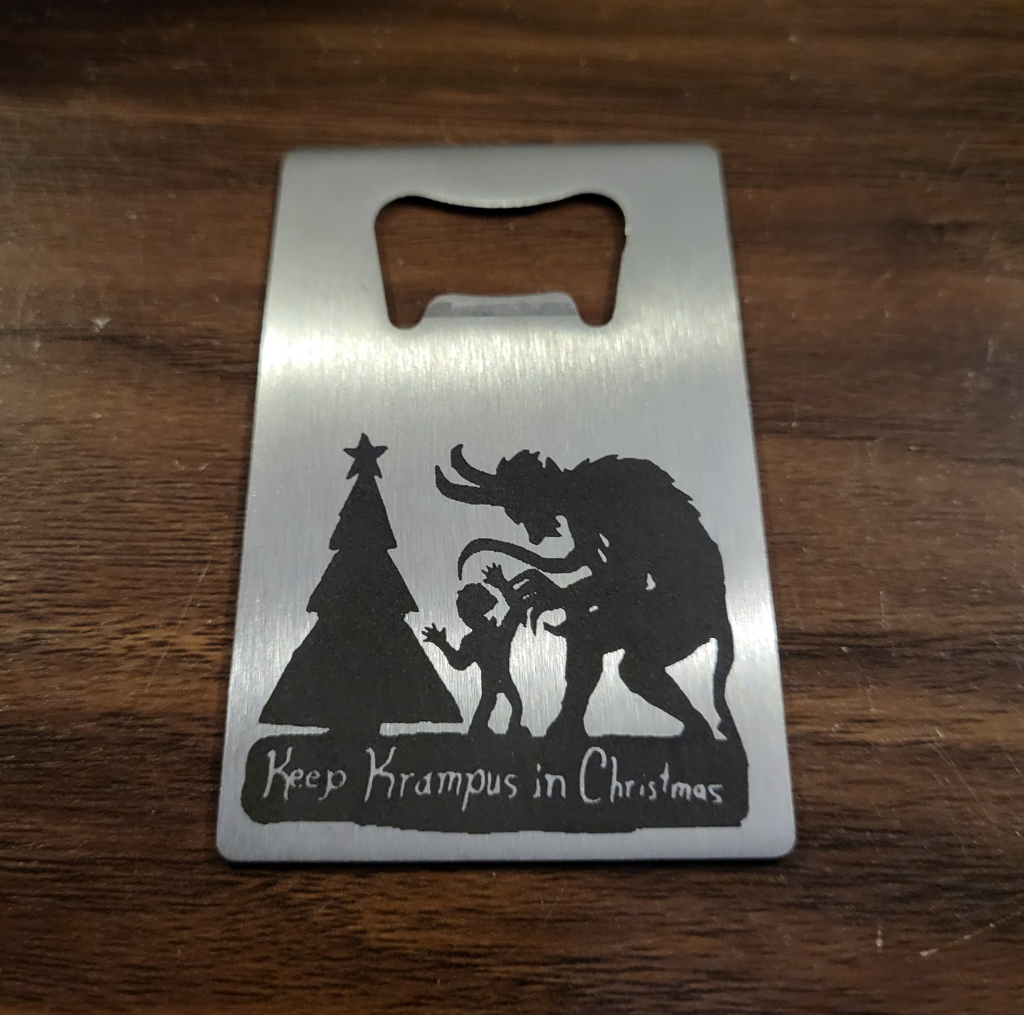 Keep Krampus in Christmas Bottle Opener