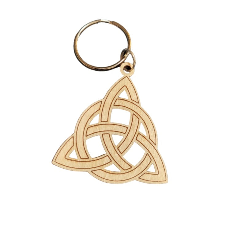 Celtic Trinity Knot Wooden Keychain