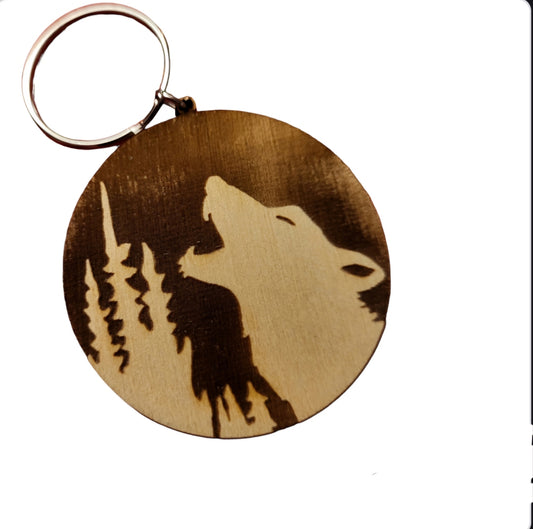 Howling Wolf Keychain