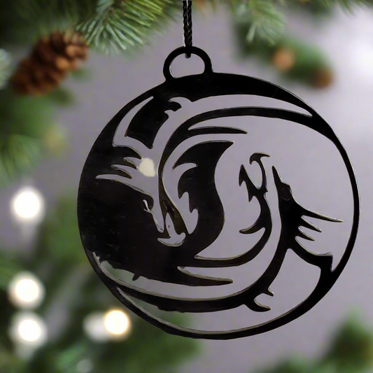 Ying Yang Dragon Acrylic Ornament